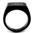 thumbnail image 3 of IP Black(Ion Plating) Stainless Steel Ring with No Stone for Women Masonic Theme No Stone Stone Color Style TK2371 Size 9, 3 of 3