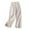 Beige, variant on Sijiajgjfu Pinstripe Linen Palazzo Pants for Women Cotton Wide Leg Button Zipper Offlice Work Business Trousers 2025 Beige XXXL