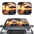 thumbnail image 2 of Cauagu Hawaiian Sunset Beach Cauagu {designName} Print Foldable Car Windshield Sun Shade | Front Windshield Shade for Sun | Fits Small Sedans, Mini SUVs, Hatchbacks-Large, 2 of 6
