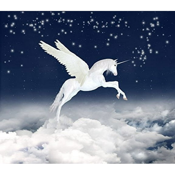 Fantastic unicorn in sky Edible Cake Image Topper 1/4 Sheet