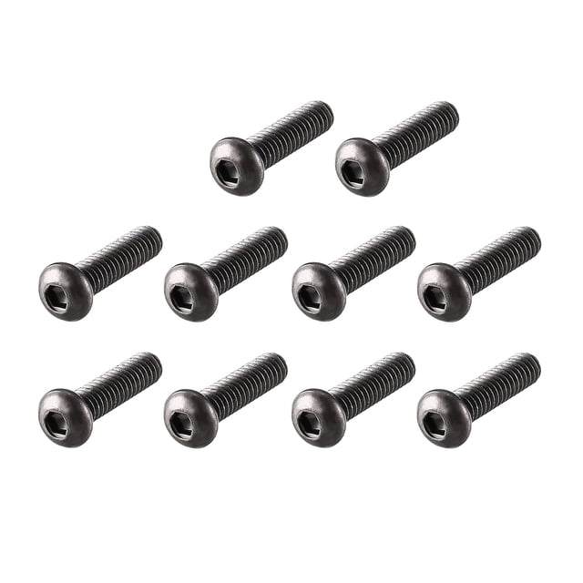 M2x8mm Rosca 10.9 Tornillo de Cabeza Redonda Hexagonal de Acero Aleado 100pcs