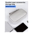 thumbnail image 3 of Bolsa de Almacenamiento PortáTil de Dos Niveles para Productos Digitales: Organizador de Viaje para Cables USB, Auriculares y Accesorios, Color Gris, 3 of 5