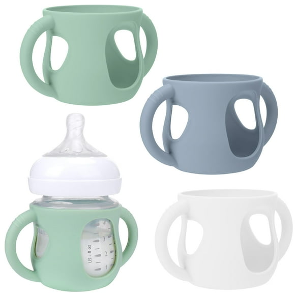 BUSOHA Pack de 3 Fundas de Silicona con Asa para Biberones Avent de 4 oz