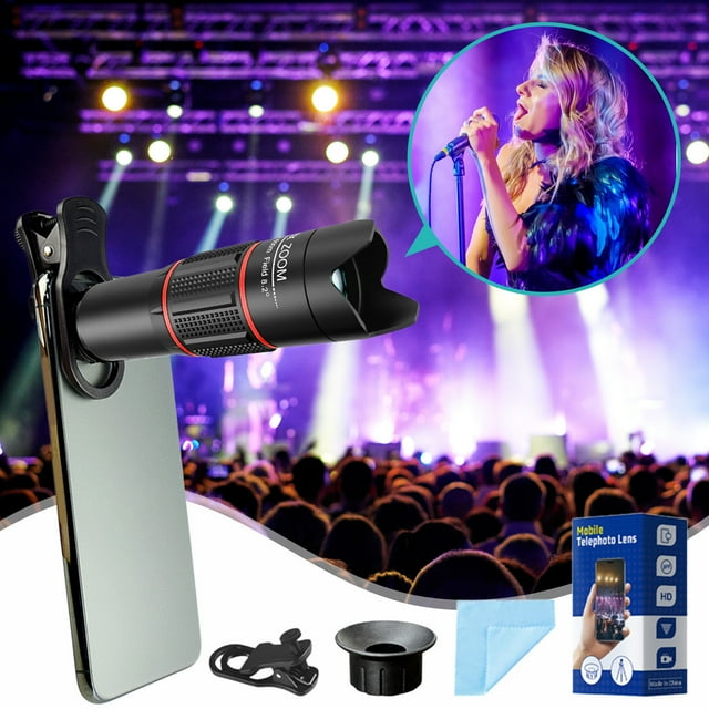 NARABB Monocular Telescope 28x Mobile Phone Telephoto Lens Low Light Night Vision Suitable For Concerts Competitions Mobile Phone Photography
