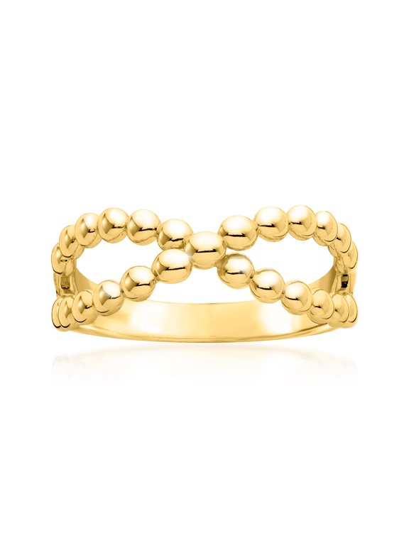Pure Collection by Ross-Simons 18kt Gold Vermeil Crisscross Bead Ring, Women's, Adult