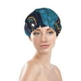 thumbnail image 3 of Kll Bohemian Turtle Pattern Shower Cap & Bath Cap For Women,Reversible Oversized Waterproof Shower Caps For All Hair Lengths,Elastic Reusable Bathing Hair Cap, 3 of 9