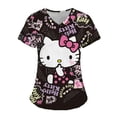 thumbnail image 2 of LS Nurse Uniform Hello Kitty Women Short Sleeve  Working Uniform Pocket Blouse Scrubs Tops Nursing Medical Uniforms Accessories, 2 of 6