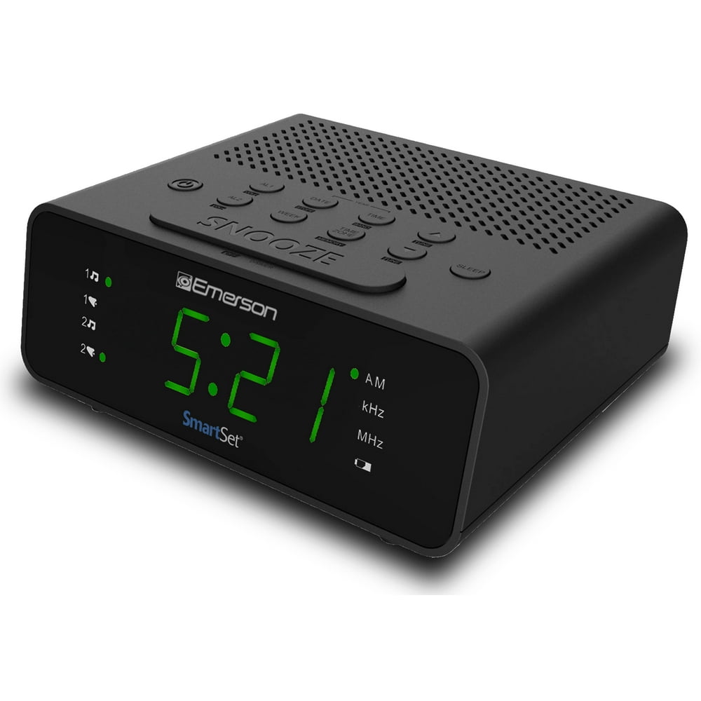Emerson SmartSet Alarm Clock Radio with AM/FM Radio, Dimmer, Sleep