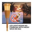 thumbnail image 3 of Solar-Powered Flickering LED Island Torches, Outdoor Landscape Lighting, Bamboo Finish, 4-Pack, Easy Installation ,High Bright, 3 of 6