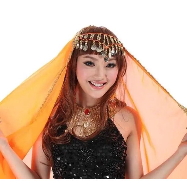 Women's Belly Dancing Accessories Coin Head chain Decoration Belly Dance India Headwear Scarf Headpiece Costumes