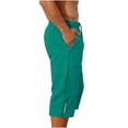 thumbnail image 6 of Men's Hiking Capri Pants 3/4 Joggers Gym/Workout Below Knee Long Shorts Lightweight Quick Dry Elastic Waist with Zipper Pockets and Drawstring Mint Green, 6 of 9