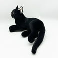 thumbnail image 6 of Meitianfacai Black Realistic Plush Cat Toy in Lying Position Soft Stuffed Animal for Home Decoration Workplace Companion and Emotional Comfort, 6 of 8