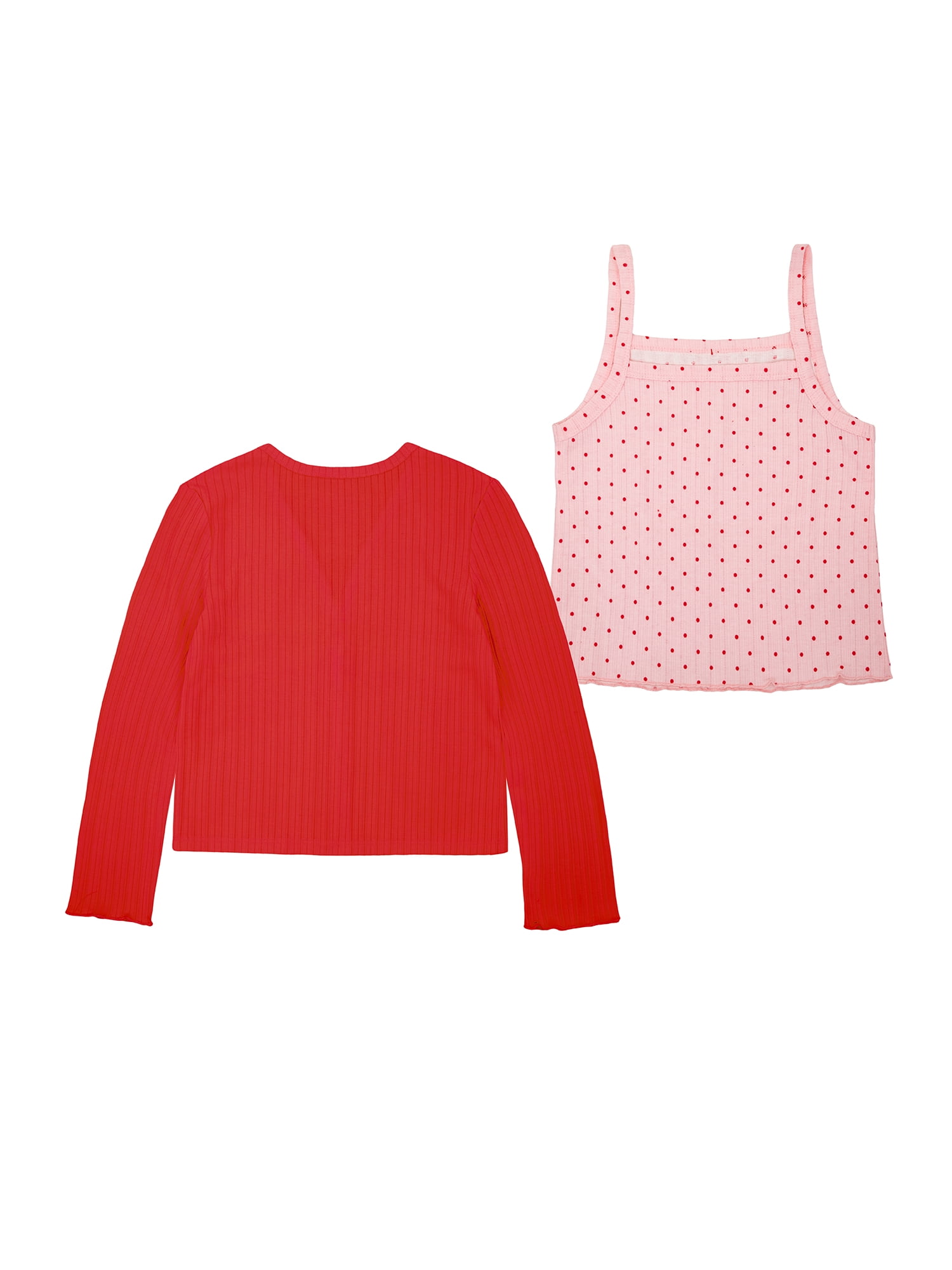 Wonder Nation Girls' Cami and Cardigan Set, Sizes 4-18 & Plus