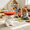 Red+White, variant on Pig Side Table with Watermelon Top, 13.39 Inch Resin Animal Plant Stand, Cute Garden Stool End Table for Patio Kids Room Summer Party Decor, Pink Green