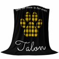 thumbnail image 6 of Cats Pawprints Blanket Soft Cozy Warm Throw Blanket for Couch, Plush Fuzzy Flannel Fleece Blankets for Sofa, Yellow Black Buffalo Plaid Pets Paw Bed Blankets Lightweight Gifts for Women, 32"x48", 6 of 9