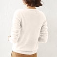 thumbnail image 4 of Sweaters for Women Long Sleeve Trendy Jumper Knitted Pullover Soft Warm Sweater Tops Beige M, 4 of 5
