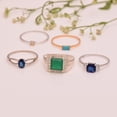 thumbnail image 2 of 925 Sterling Silver Multi Gemstone 5 Pcs Combo Solitaire Three Stone Tiny Women Halloween Ring, 2 of 4