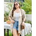 thumbnail image 3 of Zeagoo Plus Size Lightweight Crochet Cardigan for Women Short Sleeve Summer Kimonos Boho Open Front Knitted Cardigans, 3 of 7