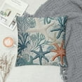 thumbnail image 2 of Nawypu Summer Coastal Throw Pillow Covers 18x18 Inch Outdoor Decorative, Nautical Beach Ocean Themed Throw Pillows Blue Starfish Coral Pillowcase Farmhouse Square Cushion Cover for Home Couch Bed, 2 of 5