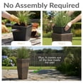 thumbnail image 5 of Sunnydaze Assorted Square Outdoor Brown Rattan Planter with Liner 3-Count, 5 of 14