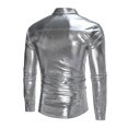 thumbnail image 2 of Men's Shiny Slim Fit Long Sleeve Nightclub Shirts, 2 of 3