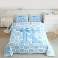 thumbnail image 2 of jejeloiu Blue Bowknot Bow Twin Comforter Sets,Letter K Monogrammed Bedding Set For Girls Kids Reversible 2pcs, 2 of 8