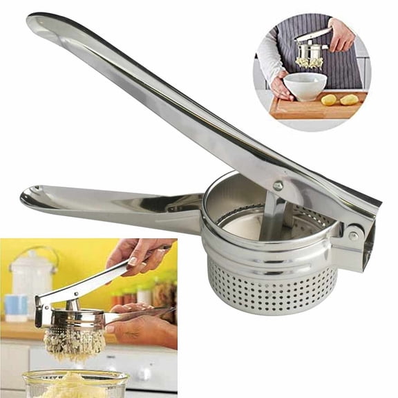 1 Stainless Steel Potato Masher Heavy Duty Potato Ricer Fruit Vegetable Press