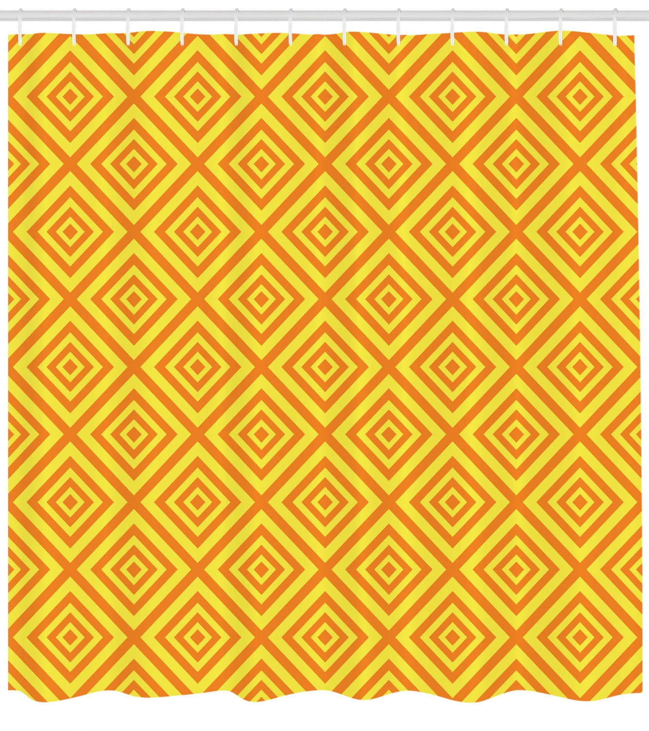 orange and yellow shower curtain