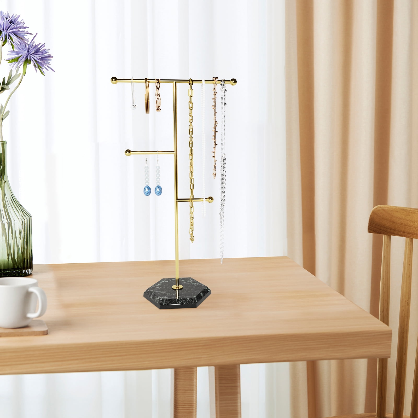 Segolike Jewelry Stand Display Jewelry Display Rack Hanger Jewelry Organizer for Jewelry Hooks Jewelry Store Shopping Mall Gold