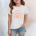 thumbnail image 2 of Sgkm Graphic Shirts for Teens Cute Rainbow Print Toddler Shirts Girls Plus Size Workout Clothes White 7-8 Years, 2 of 4