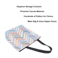 thumbnail image 3 of FORMRS Womens Canvas Tote Bag with Zipper Inner Pocket Shoulder Handbag, Purple Geometric, 3 of 7