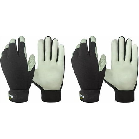 Heavy Utility Safety Pigskin Leather Work Gloves for Men Flexible Excellent Grip Rigger Gloves with Adjustable Strap Knit Wrist, Builder Glove