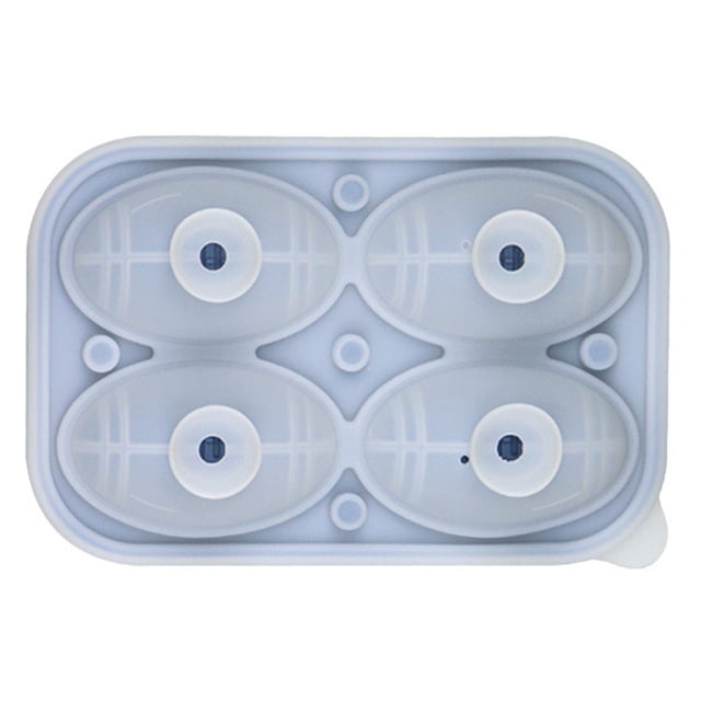 CSChome Ice Ball Maker Non-Easily Demoulding Ice Cube Funnel Design: DIY Silicone Basketball Rugby Shape Ice Sphere Kitchen Mold