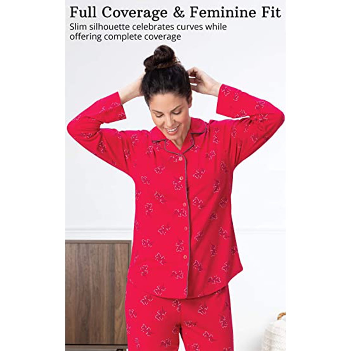 Addison Meadow Smooth Knit Womens Boyfriend Pajamas Set 2 Piece