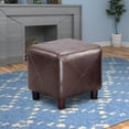 thumbnail image 6 of Benzara BM69606 Contemporary Leather Cube Ottoman, Dark Brown, 6 of 6