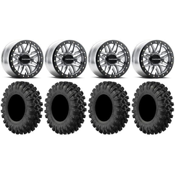 Raceline Ryno Bdlk 14" Mh Wheels 28" MotoRavage XL Tires Polaris RZR XP 1000 / PRO XP / Ranger XP 900/1000