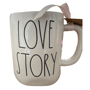 RAE DUNN Disney Princess "LOVE STORY" Double Sided Mug With Belle On Back