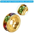 thumbnail image 3 of 8mm Rondelle Spacer Beads, Crystal Rhinestone Bead Spacers, Multicolored Gold, 50 Pack, 3 of 5