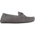 thumbnail image 4 of SNUGRUGS George Mens Suede Moccasin with Checked Cotton Inner and Rubber Sole - Grey - US 10, 4 of 7