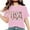 Pink, variant on Raeneomay Oversized T Shirts for Women Fashion Independence Day Printed Short Sleeved Round Neck T-Shirt Top