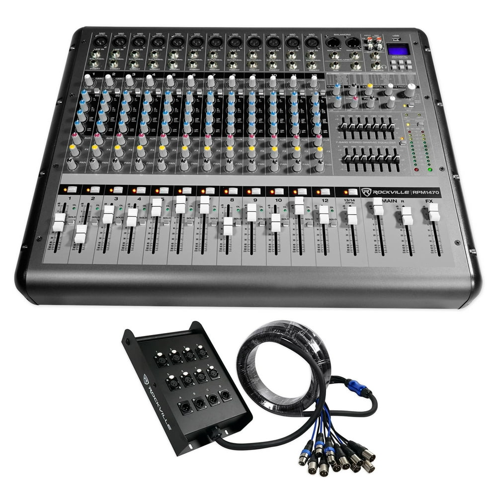 Rockville RPM1470 14 Channel 6000w Powered Mixer USB, Effects+12Ch