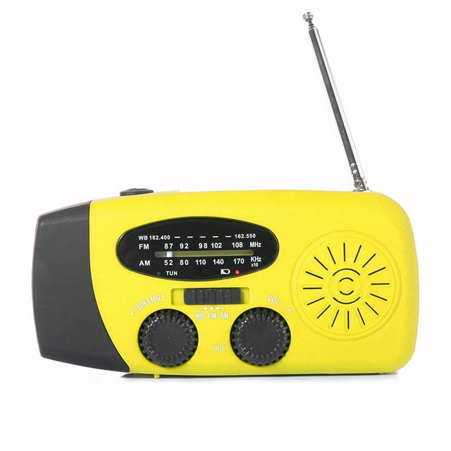 Radio d'Urgence à Manivelle avec Lampe de Poche LED, Radio Météo Portable AM/FM NOAA avec Alimentation 1200mAh