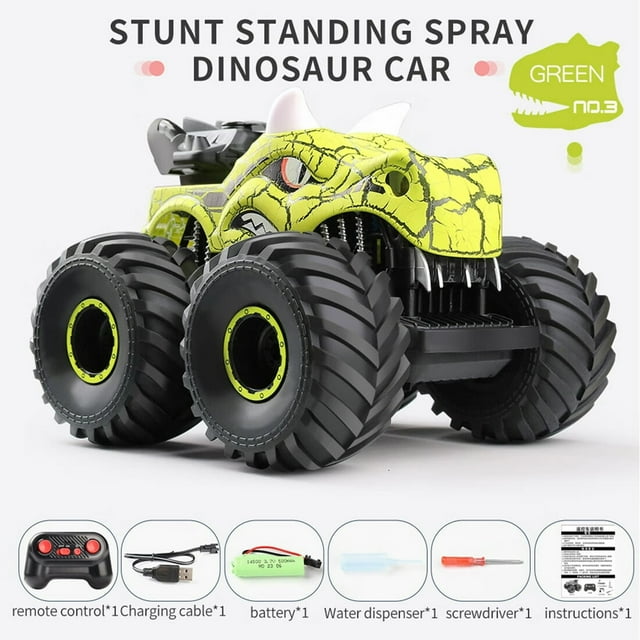 Remote Control Car 2.4GHz Trucks for Boys Girls with Light Sound & Spray Gift for Kids 3-8 Blue