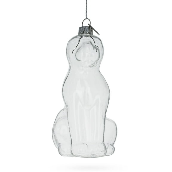 Unpainted Dog Clear Glass Christmas Ornament