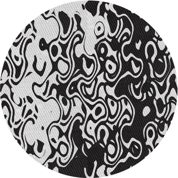 Ahgly Company Indoor Round Patterned Light Gray Novelty Area Rugs, 8' Round