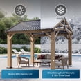 thumbnail image 5 of Sunmthink 10' x 10' Wood Frame Gazebo, Hardtop Gazebo with Galvanized Steel, Permanent Wooden Pavilion for Patio Backyard Lawn Garden, 5 of 10