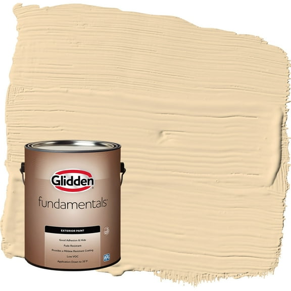 Glidden Fundamentals Chai Tea Latte / Yellow Semi-Gloss Exterior Paint, 1 Gallon