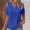 Blue, variant on HLKJKLS T Shirts For Women Lace V Neck Short Sleeve Solid Color Elegant Comfy Soft Casual Vacation Tee Yellow S-5Xl