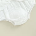 thumbnail image 6 of Okbabeha Newborn Baby Girl Cotton Linen Romper Flare Sleeve Bowknot Bodysuit Onesie Solid Color Fall Winter Cute Clothes, 6 of 7