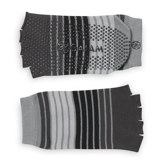 Gaiam Toeless Yoga Socks - S/M - Black/Grey